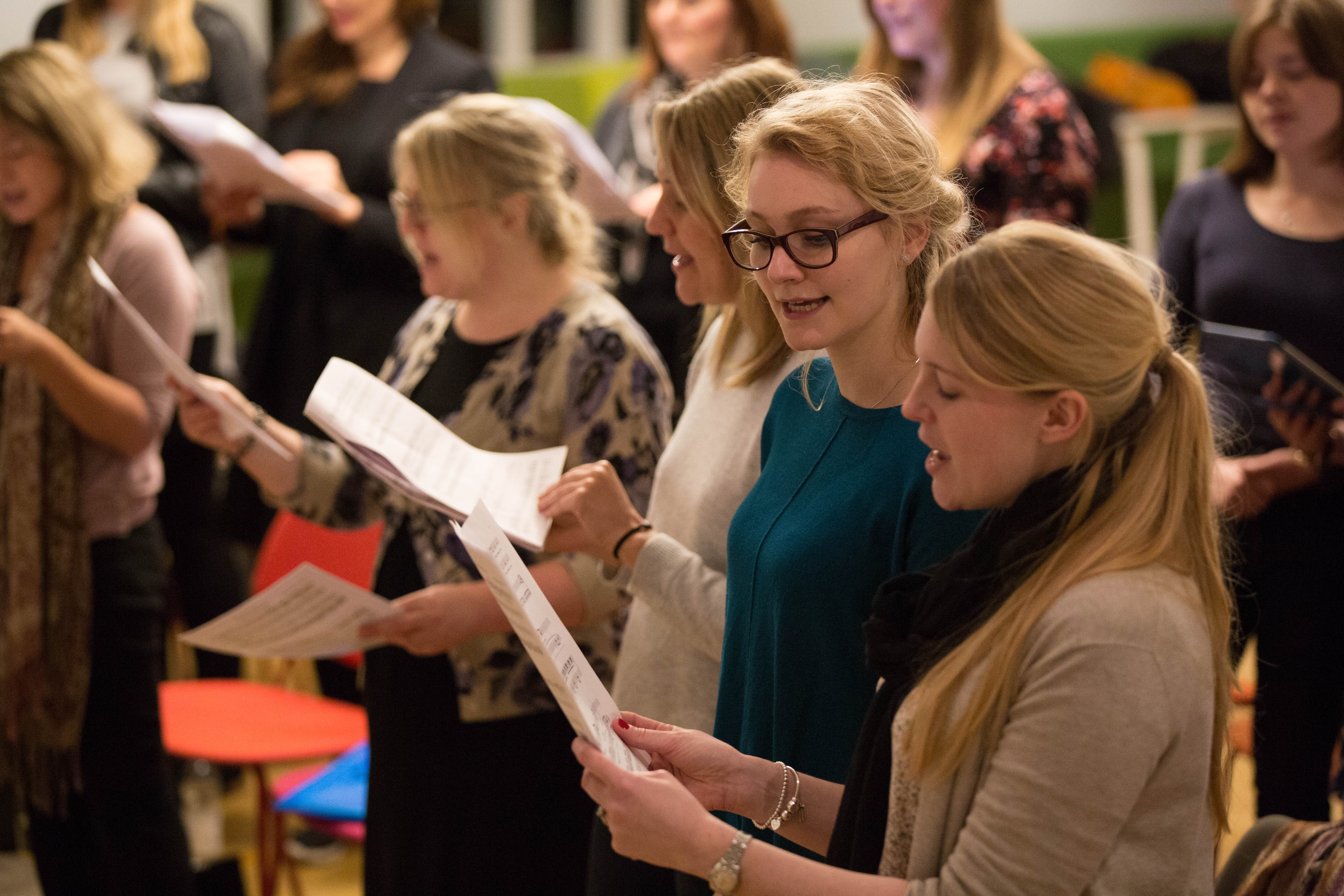 Choir members practice ahead of their forthcoming Christmas show.