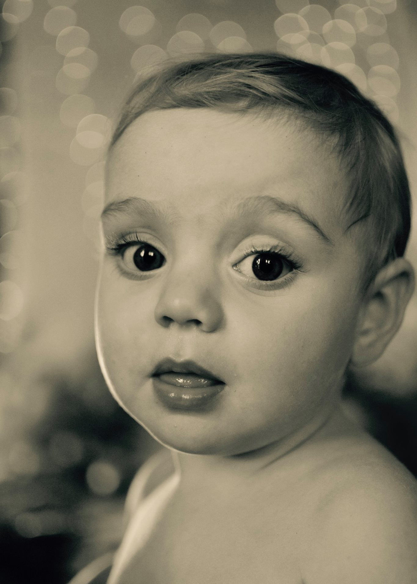 black and white picture of a baby