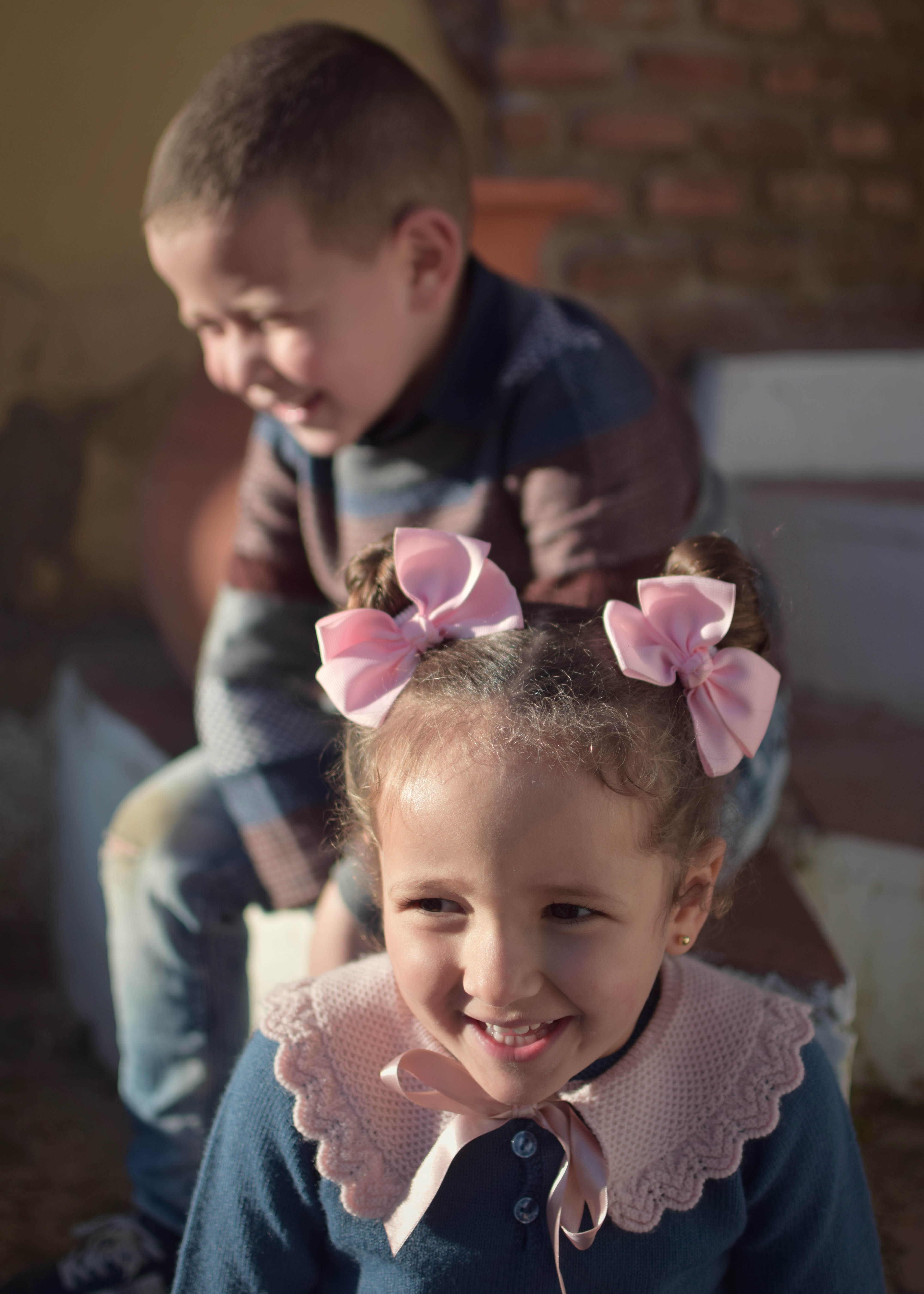 photo of children laughing