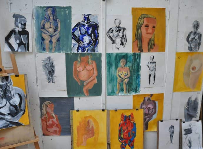 life drawing at art summer school