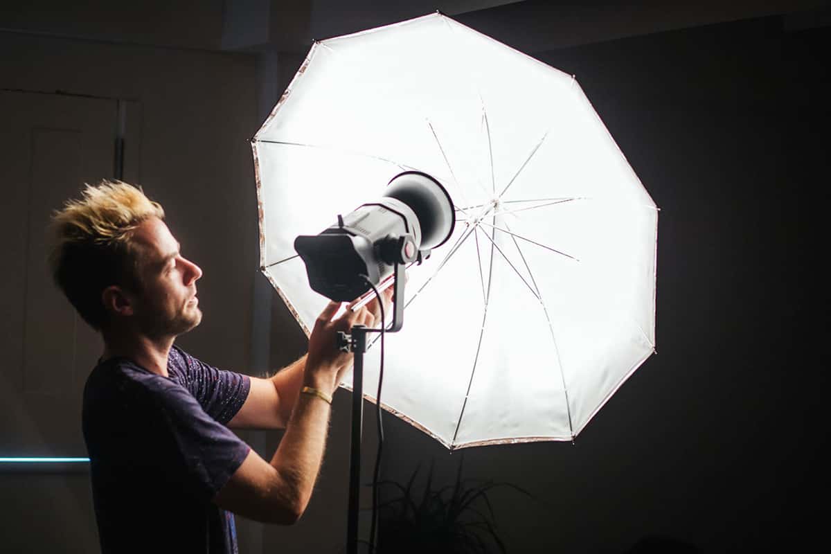 setting up photography studio